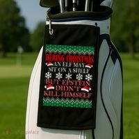 Christmas Elf May Sit On A Shelf But Epstein Didn't Kill Himself Golf Towel thumb 2
