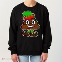 Christmas Elf Poop Emoji Women's Sweatshirt thumb 0