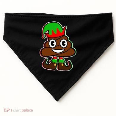 Christmas Elf Poop Emoji USA-Made Doggie Bandana