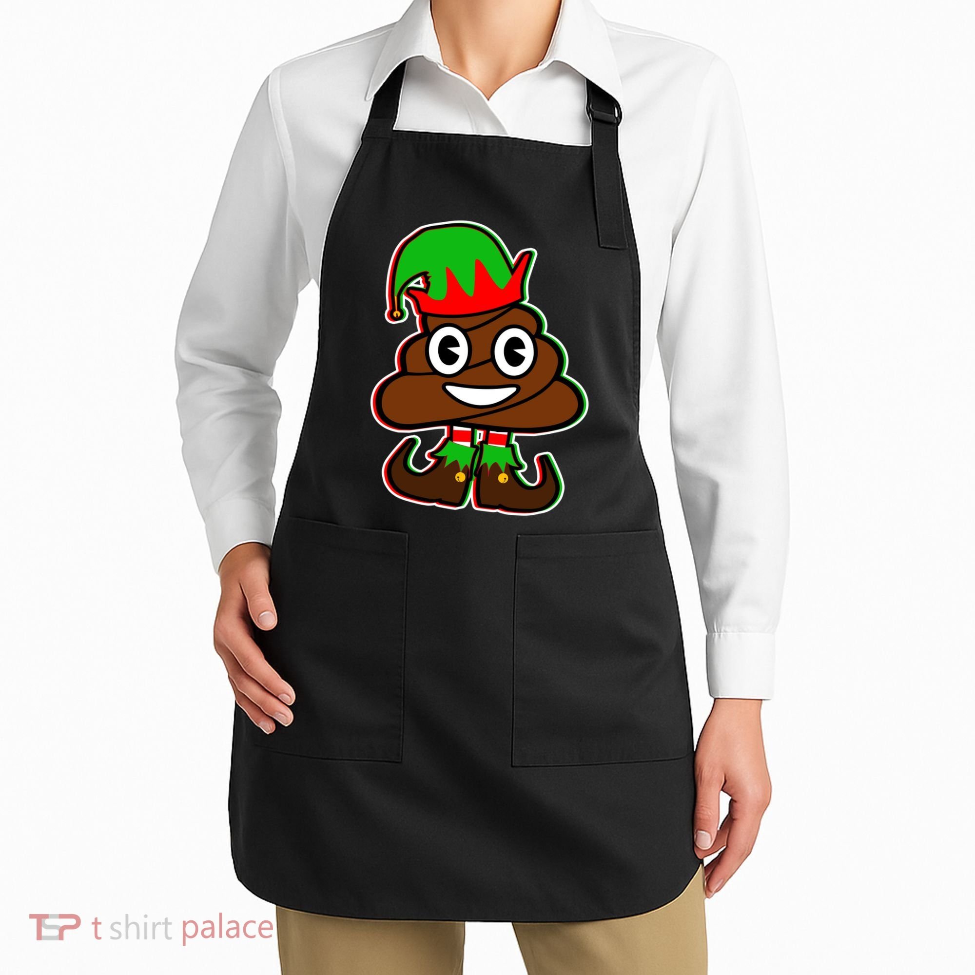 Christmas Elf Poop Emoji Apron