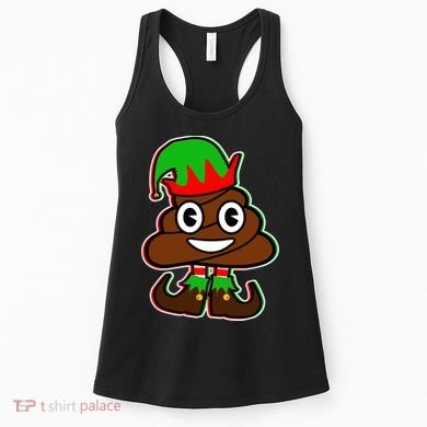 Christmas Elf Poop Emoji Women's Tank Top