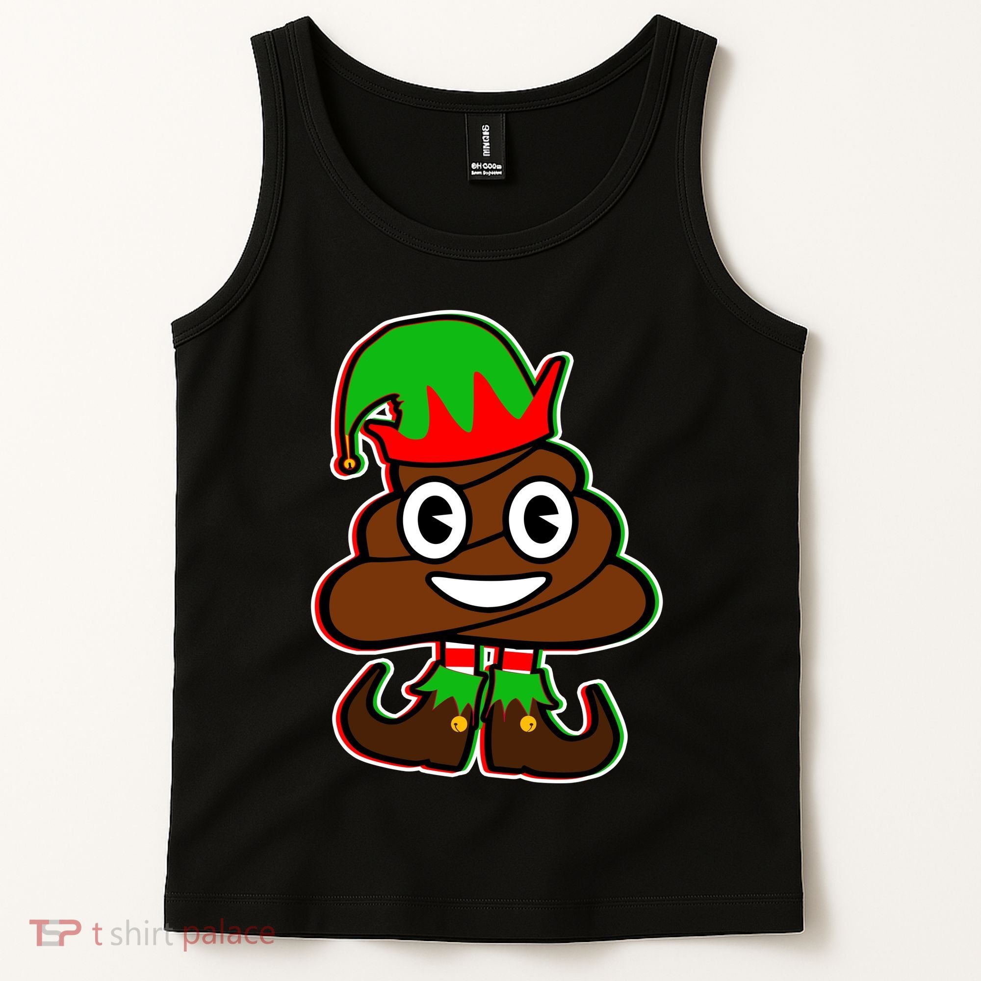 Christmas Elf Poop Emoji Tank Top
