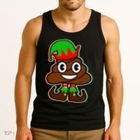 Christmas Elf Poop Emoji Tank Top thumb 3