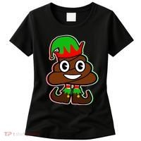 Christmas Elf Poop Emoji Women's T-Shirt thumb 0