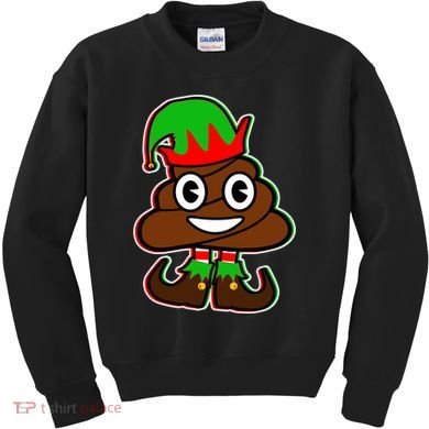 Christmas Elf Poop Emoji Kids Sweatshirt