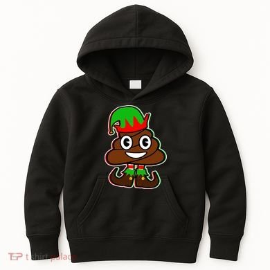 Christmas Elf Poop Emoji Kids Hoodie