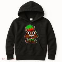 Christmas Elf Poop Emoji Kids Hoodie thumb 0