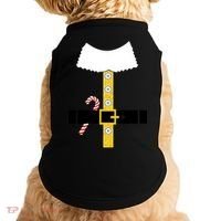 Christmas Elf Suit Candy Cane Costume Doggie Tank thumb 0