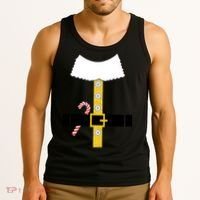Christmas Elf Suit Candy Cane Costume Tank Top thumb 3