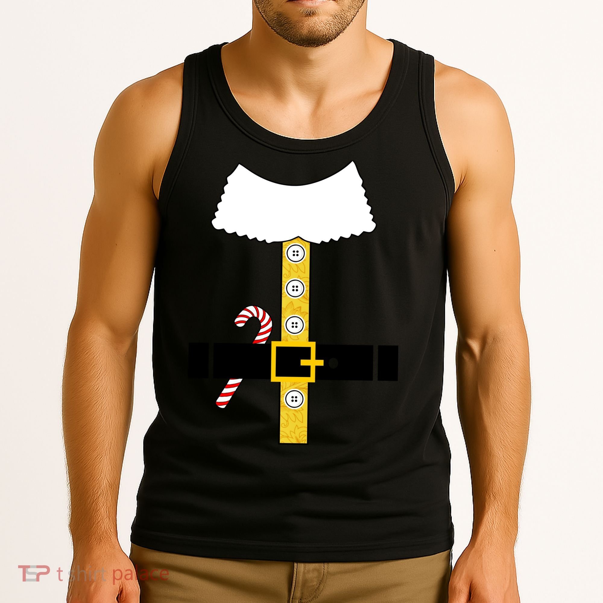 Christmas Elf Suit Candy Cane Costume Tank Top