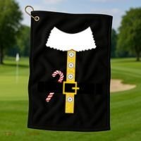 Christmas Elf Suit Candy Cane Costume Golf Towel thumb 1