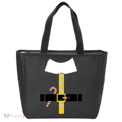 Christmas Elf Suit Candy Cane Costume Tote Bag
