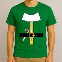 Christmas Elf Suit Candy Cane Costume T-Shirt thumb 3