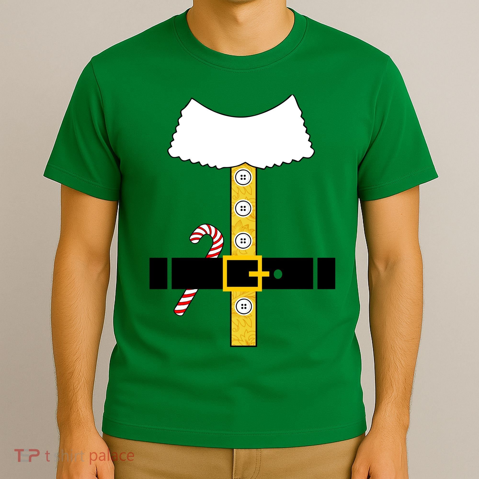 Christmas Elf Suit Candy Cane Costume T-Shirt