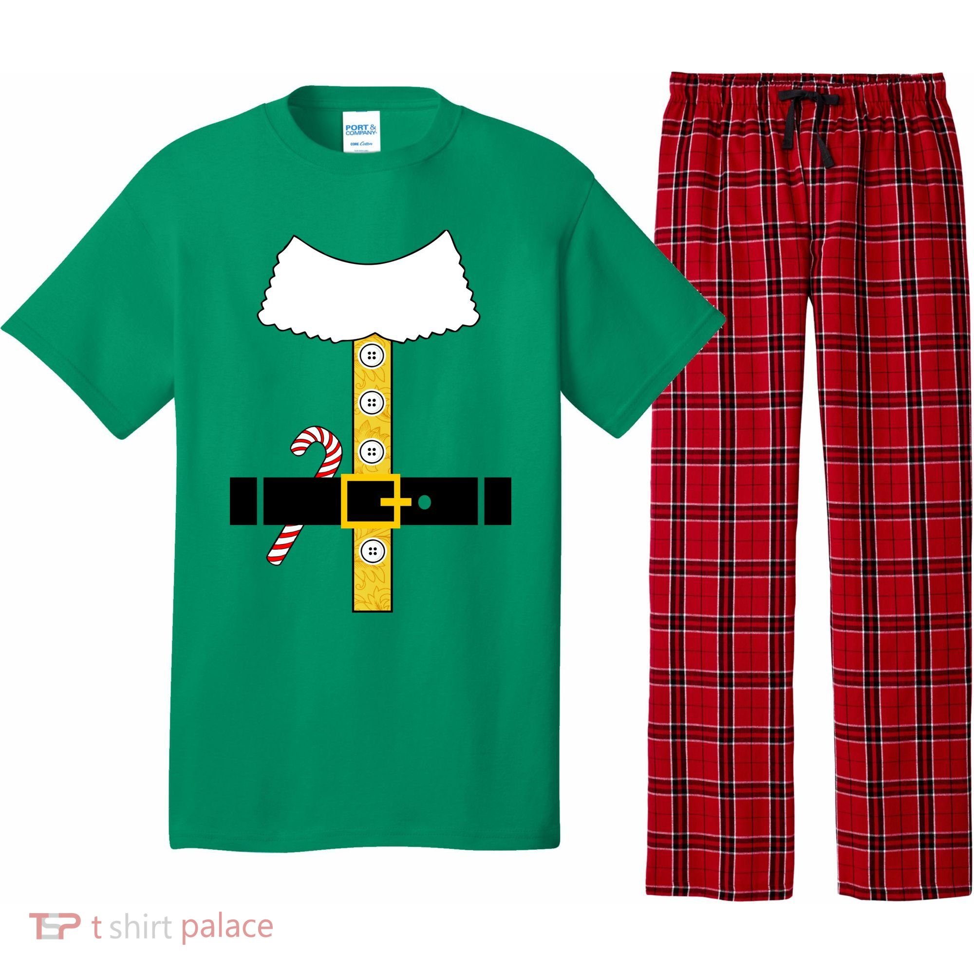 Christmas Elf Suit Candy Cane Costume Pajama Set