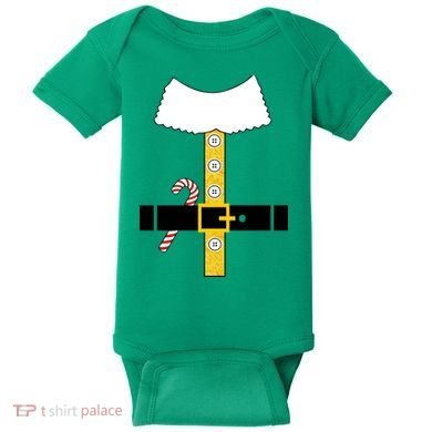 Christmas Elf Suit Candy Cane Costume Baby Bodysuit