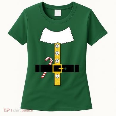 Christmas Elf Suit Candy Cane Costume Women's T-Shirt