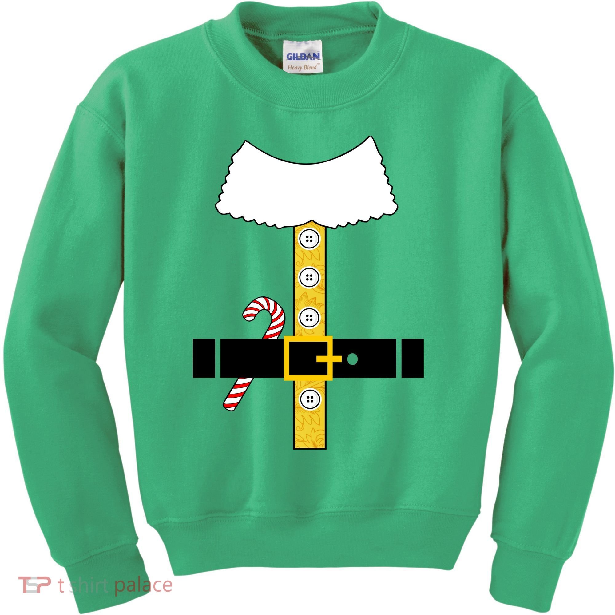 Christmas Elf Suit Candy Cane Costume Kids Sweatshirt