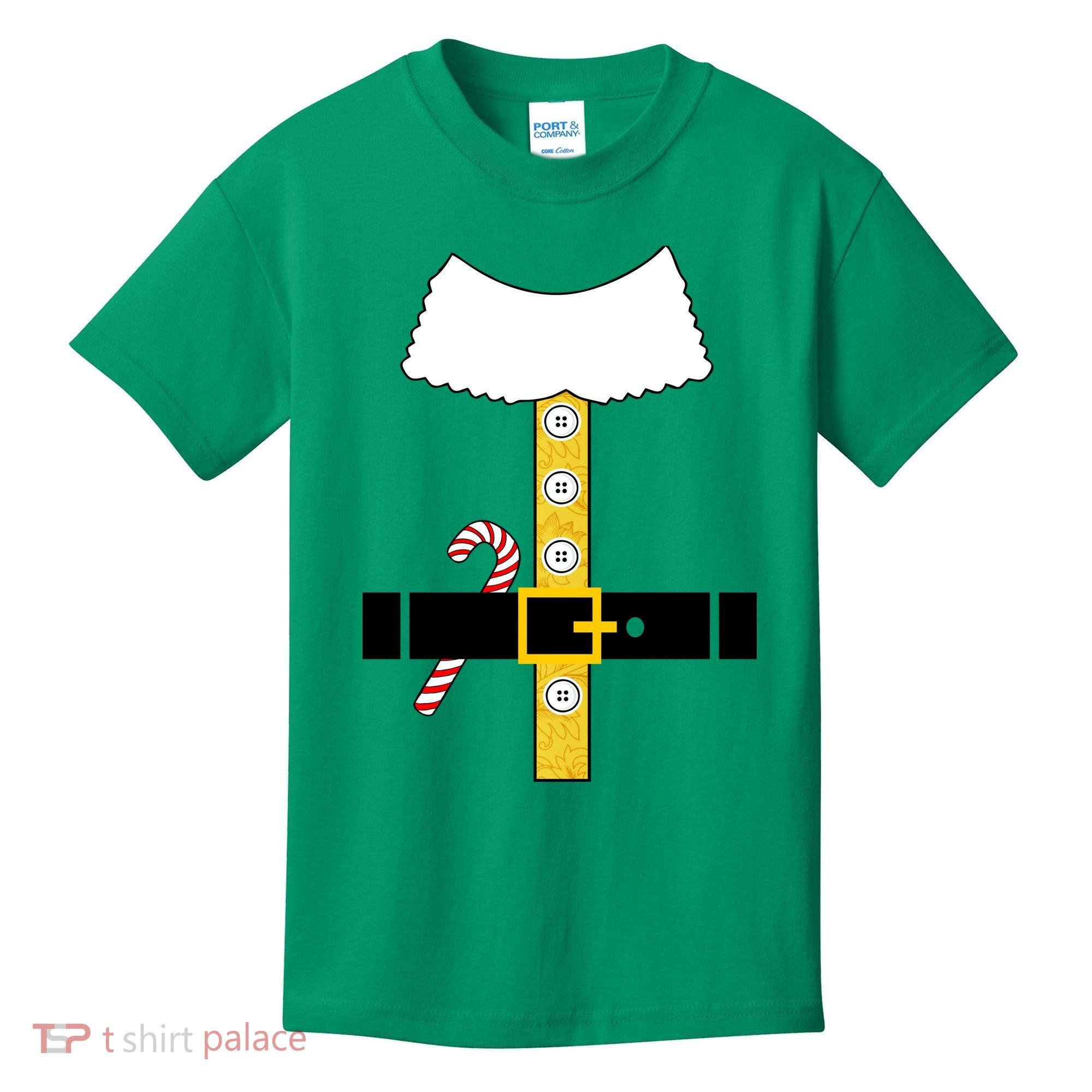 Christmas Elf Suit Candy Cane Costume Kids T-Shirt