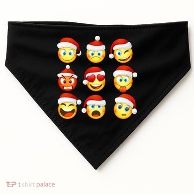 Christmas Emoji's Smiley USA-Made Doggie Bandana