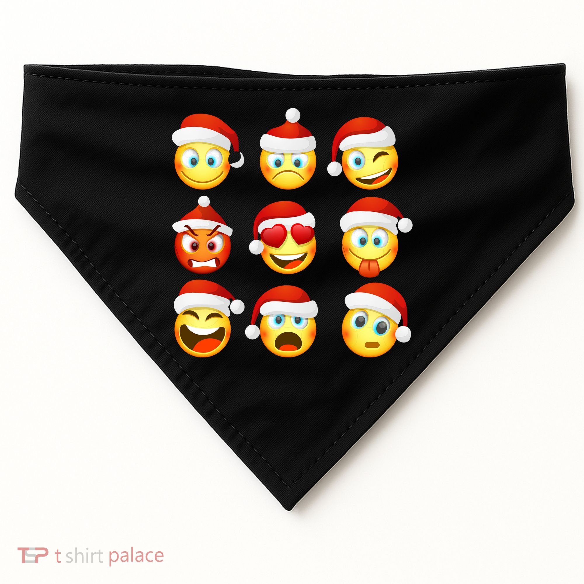Christmas Emoji's Smiley USA-Made Doggie Bandana