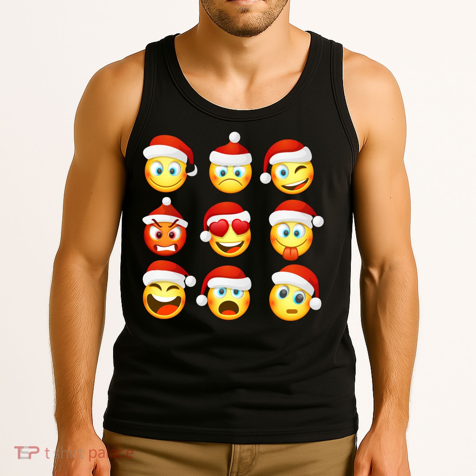 Christmas Emoji's Smiley Tank Top