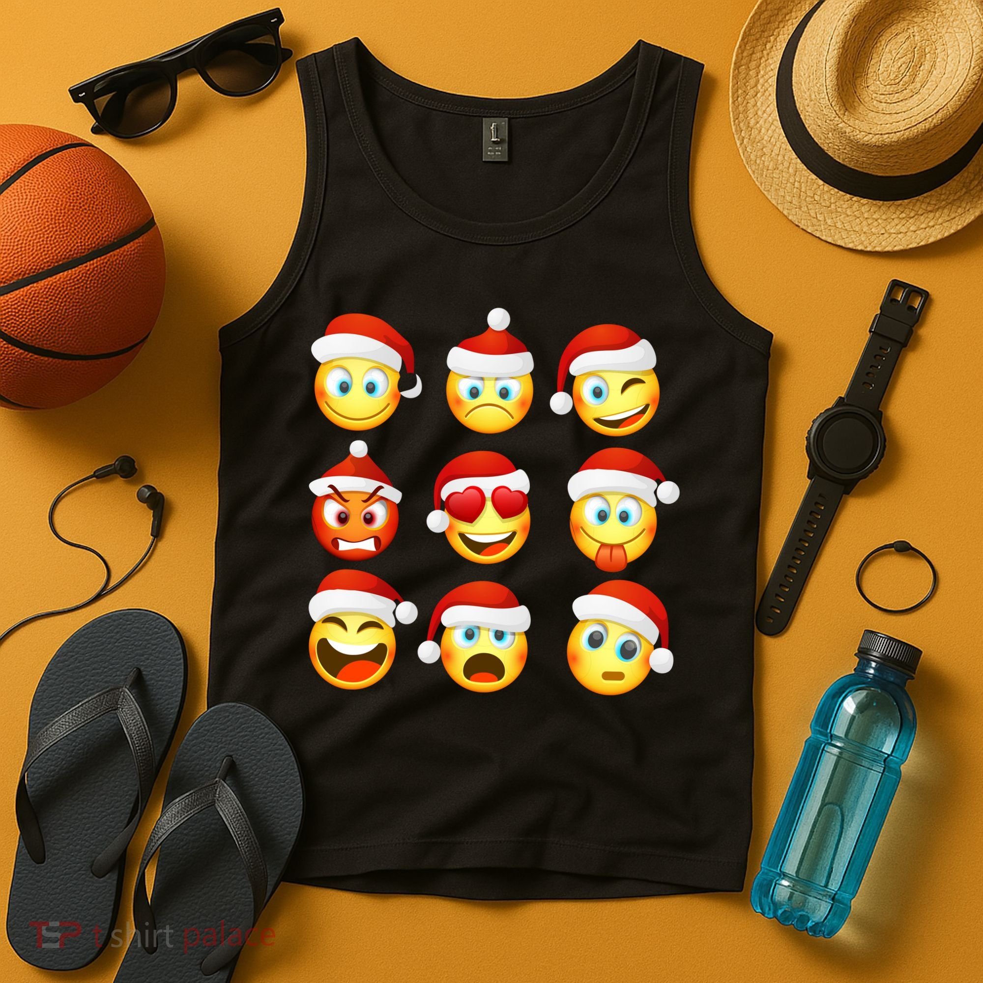 Christmas Emoji's Smiley Tank Top