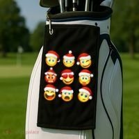 Christmas Emoji's Smiley Golf Towel thumb 2