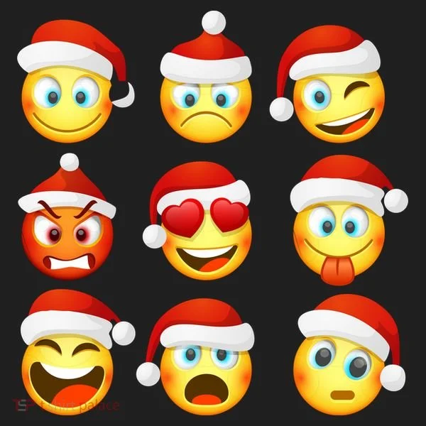 Christmas Emoji's Smiley Golf Towel