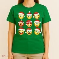 Christmas Emoji's Smiley T-Shirt thumb 4