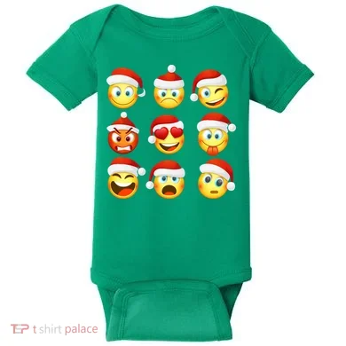 Christmas Emoji's Smiley Baby Bodysuit
