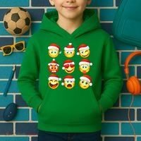 Christmas Emoji's Smiley Kids Hoodie thumb 2