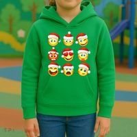 Christmas Emoji's Smiley Kids Hoodie thumb 3