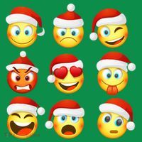 Christmas Emoji's Smiley Kids Long Sleeve Shirt thumb 2