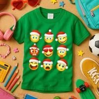 Christmas Emoji's Smiley Kids T-Shirt thumb 3