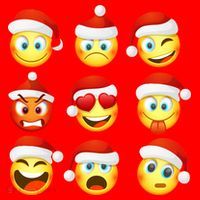 Christmas Emoji's Smiley Santa Hat thumb 1