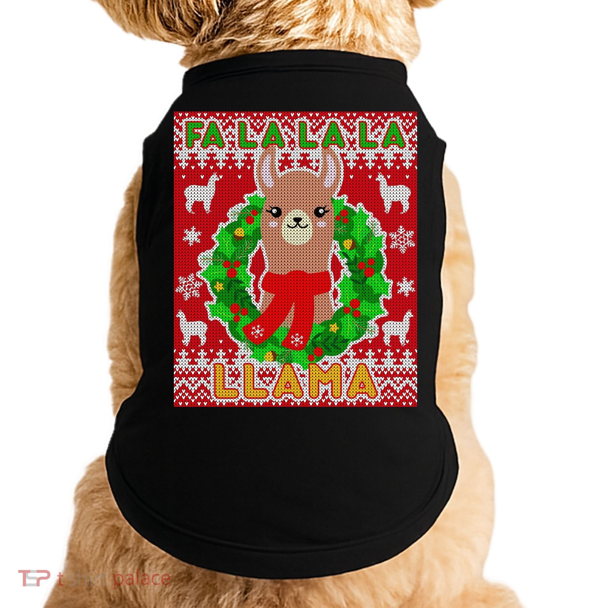 Christmas Fa La La La Llama Ugly Sweater Doggie Tank