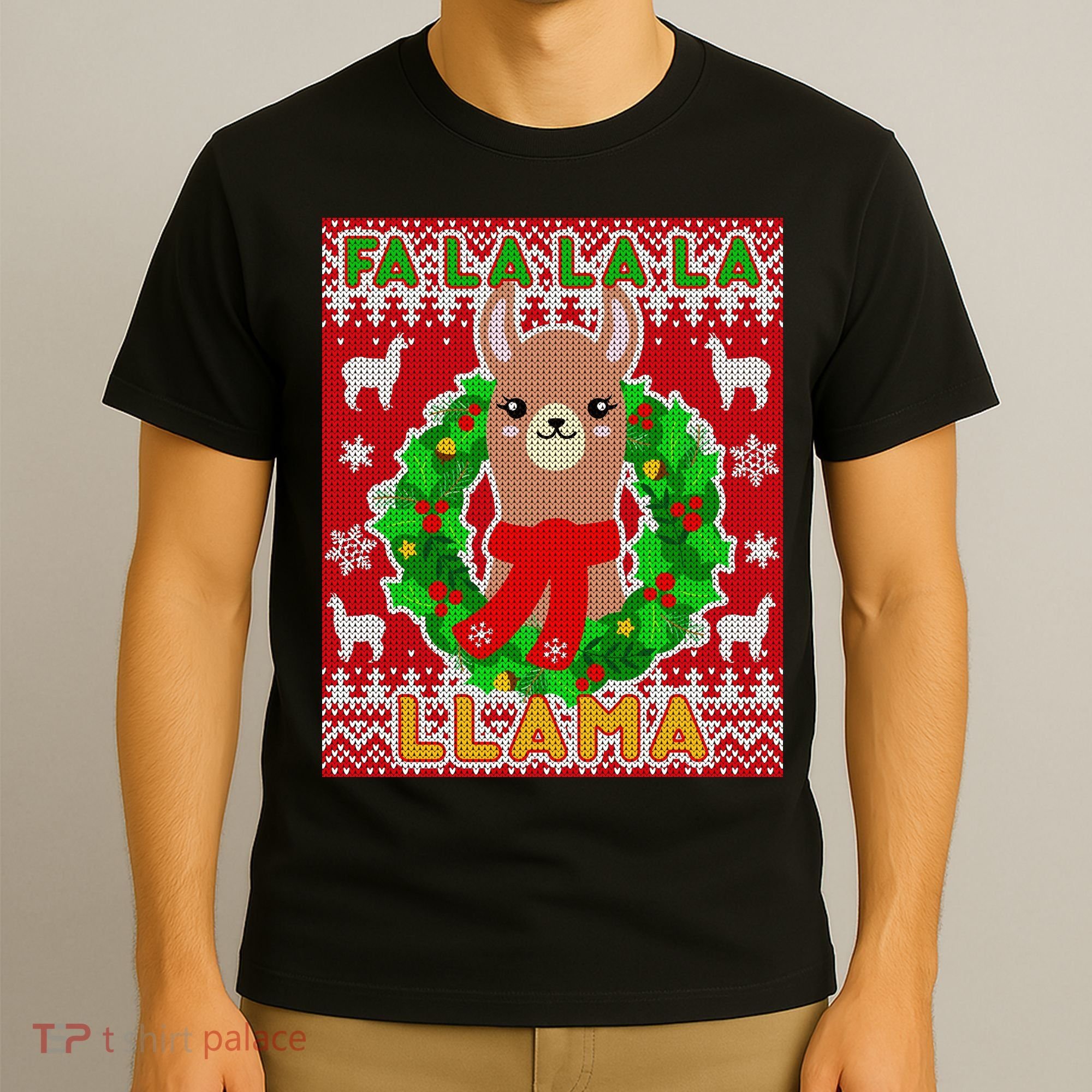 Christmas Fa La La La Llama Ugly Sweater T-Shirt