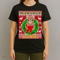 Christmas Fa La La La Llama Ugly Sweater T-Shirt thumb 4