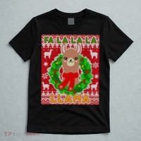 Christmas Fa La La La Llama Ugly Sweater T-Shirt thumb 5