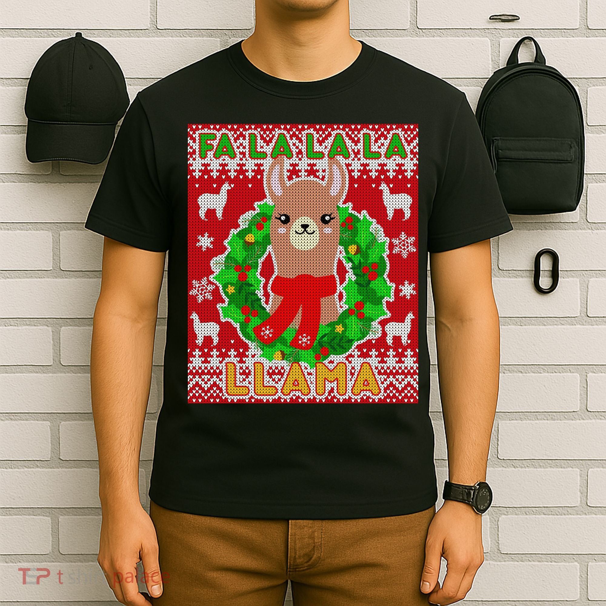 Christmas Fa La La La Llama Ugly Sweater T-Shirt