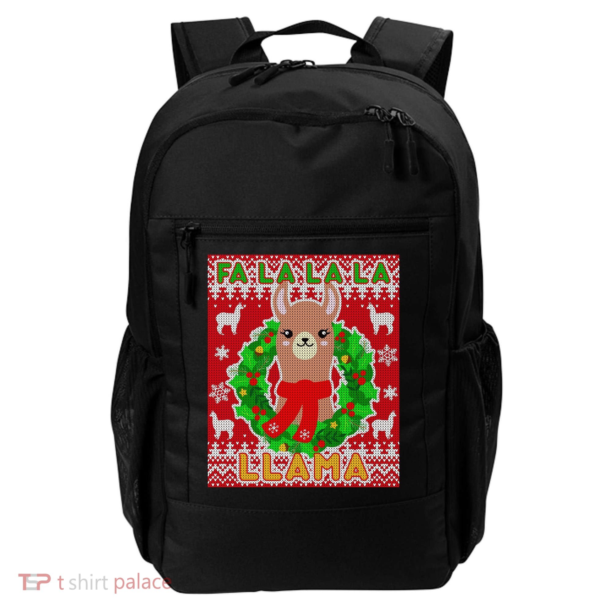 Christmas Fa La La La Llama Ugly Sweater Backpack