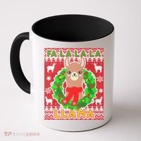Christmas Fa La La La Llama Ugly Sweater Coffee Mug thumb 0