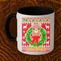 Christmas Fa La La La Llama Ugly Sweater Coffee Mug thumb 2
