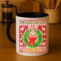 Christmas Fa La La La Llama Ugly Sweater Coffee Mug thumb 4