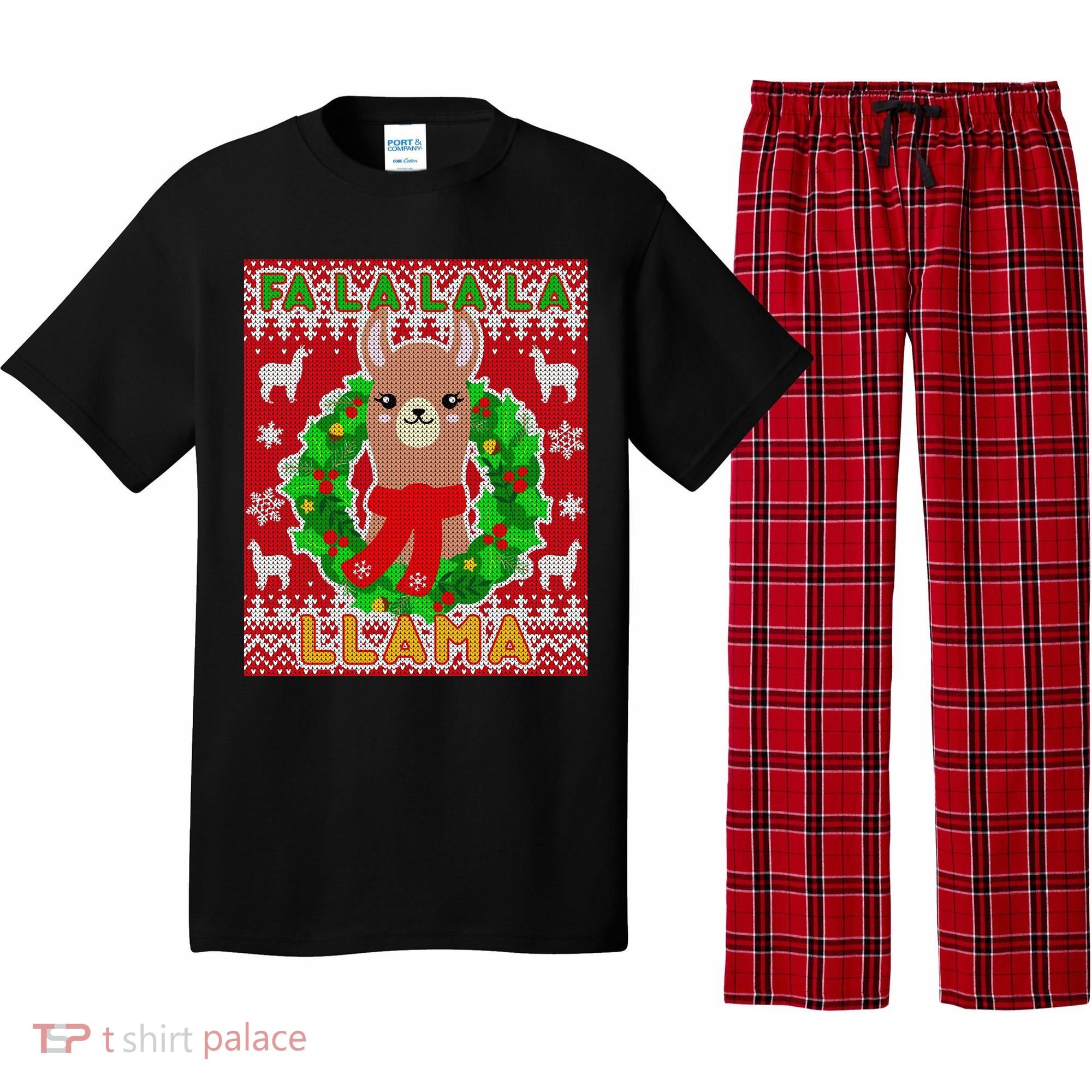 Christmas Fa La La La Llama Ugly Sweater Pajama Set