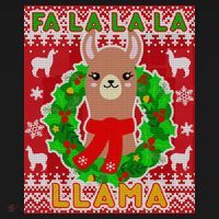 Christmas Fa La La La Llama Ugly Sweater Pajama Set thumb 2