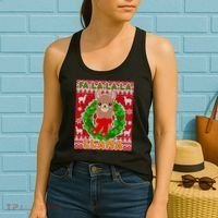 Christmas Fa La La La Llama Ugly Sweater Women's Tank Top thumb 2