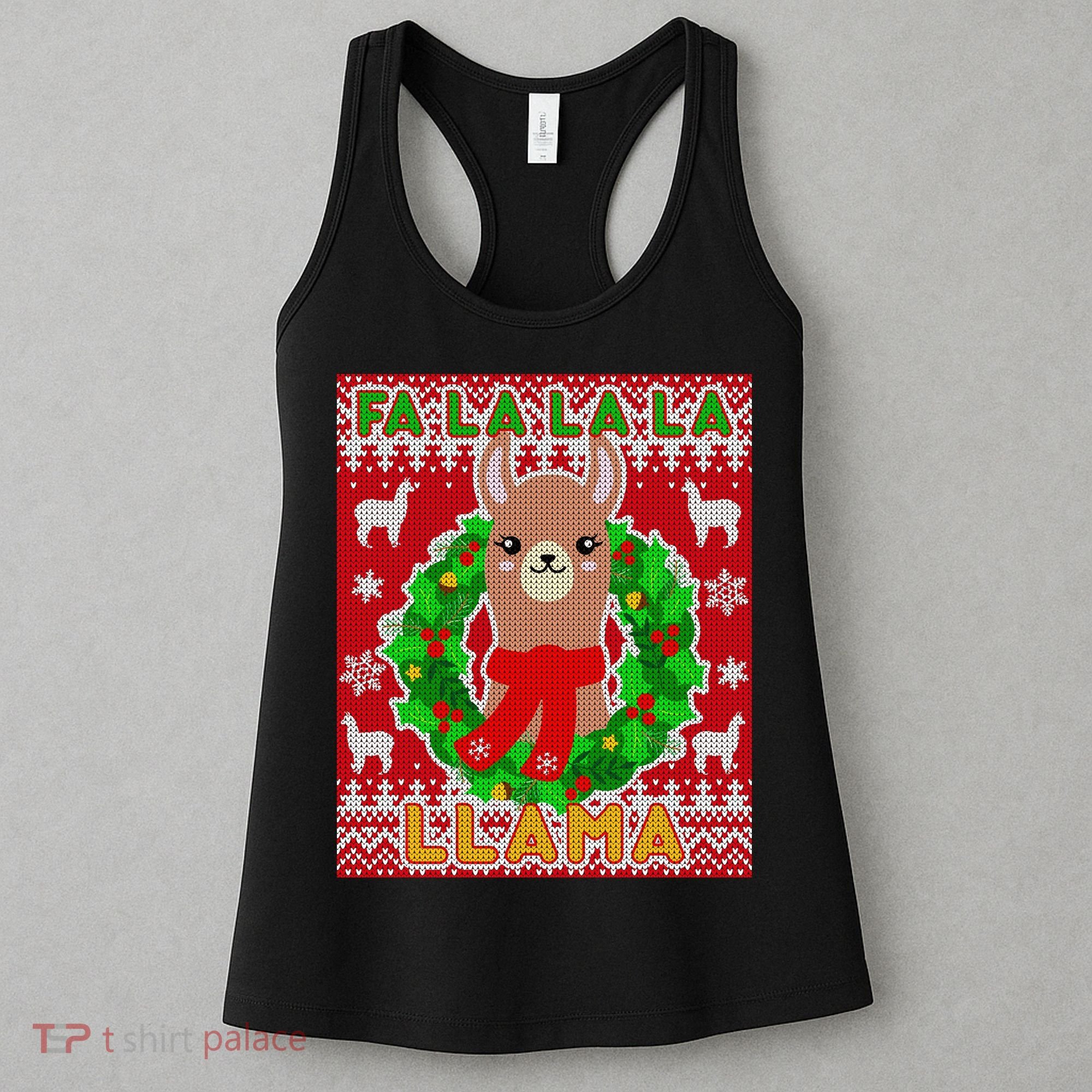 Christmas Fa La La La Llama Ugly Sweater Women's Tank Top
