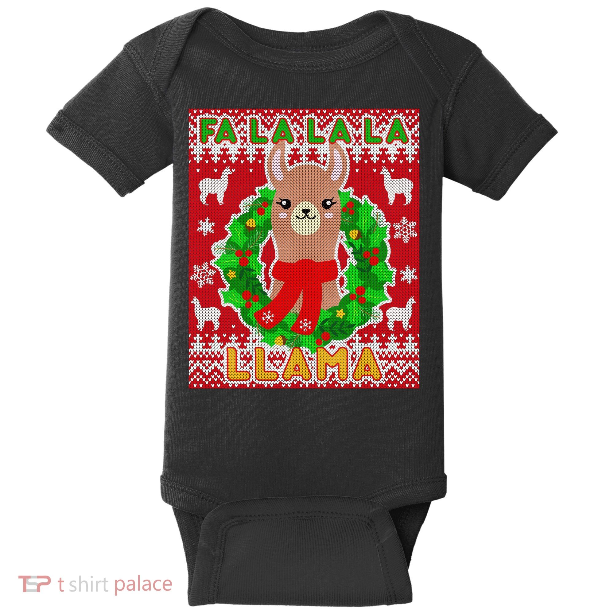 Christmas Fa La La La Llama Ugly Sweater Baby Bodysuit